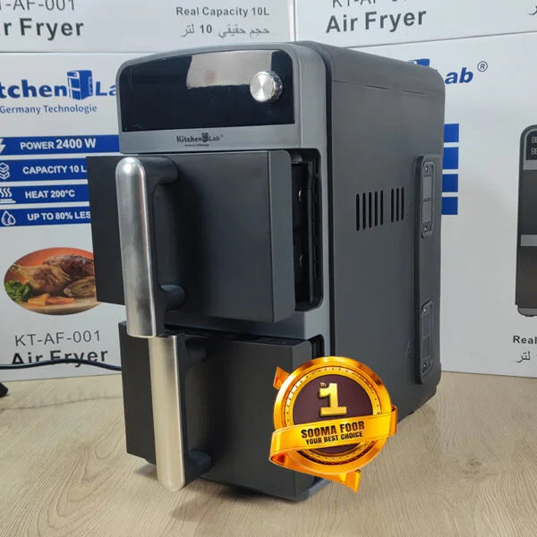 FRITEUSE SANS HUILE DOUBLE TIRROIRS DUALZONE 10 L – 2400W Kitchen Lab Technology Germany KT-AF-001