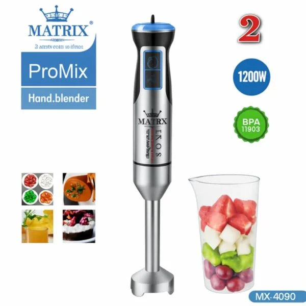 Bras Mixeur inox 1200 W – 4 Lames Matrix ProMix MX-4020