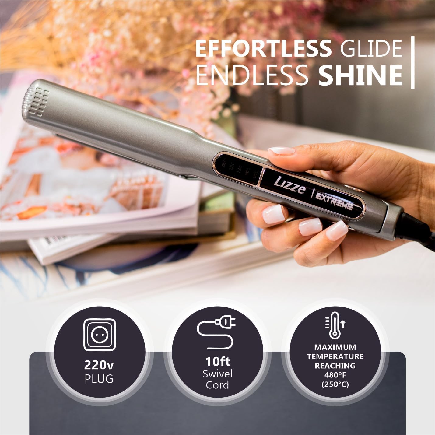 Lizze Extrême Portable Lisseur À Cheveux Pour Un Usage Familial et Professionnel