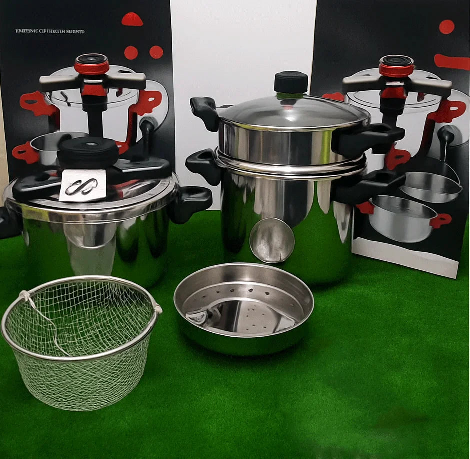 Cocotte 5L+7L en inox 18/10 KitchenLab Rouge