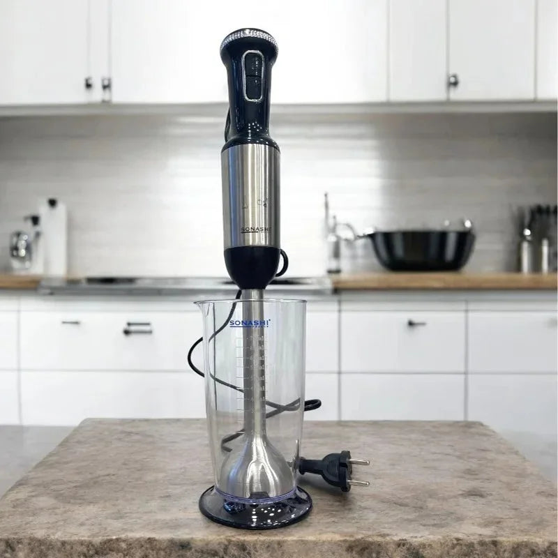 Mixeur plongeant 1200W avec bol en inox Sonashi SHB-189J