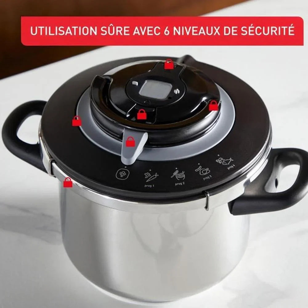 Autocuiseur Seb 10L Clipso+ Chef En Inox Avec 4 Programmes De Cuisson Clipso+ Chef Seb Original P4551500