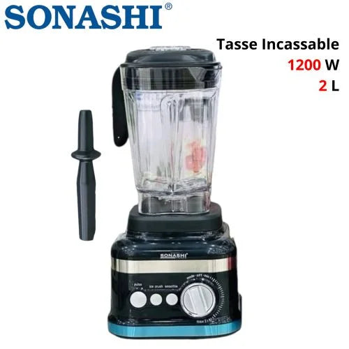 Blender Mixeur Incassable 1200 W 2 L Ice Crush – SB-207 Noir Sonashi
