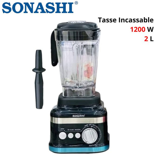 Sonashi Blender Mixeur Incassable - 1200 W 2 L Ice Crush - SB-207