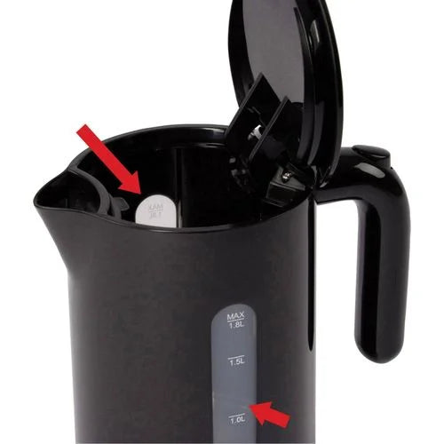 Bouilloire Électrique Sans Fil 1,8 L 2200 W Clatronic Wk3452 Noir