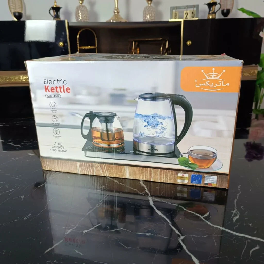 Bouilloire 2L + Théière en verre 1800 W Matrix MX-450