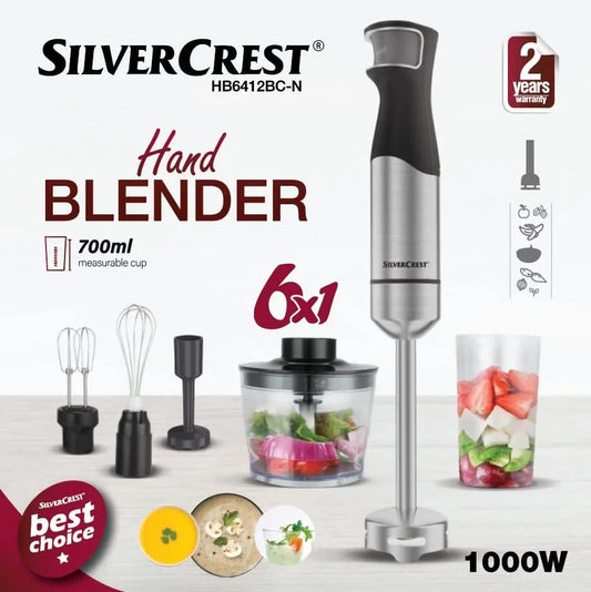 Mixeur Plongeant INOX Multifonctions 6en1 1000W SilverCrest