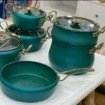 Batterie de cuisine Luxe Granite 11 pièces OMS Verte