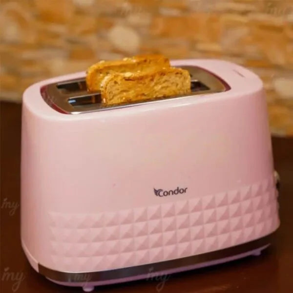Grille-Pain 2 Tranches 850W Condor Rose