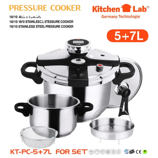 Cocotte 5L+7L en inox 18/10 KitchenLab