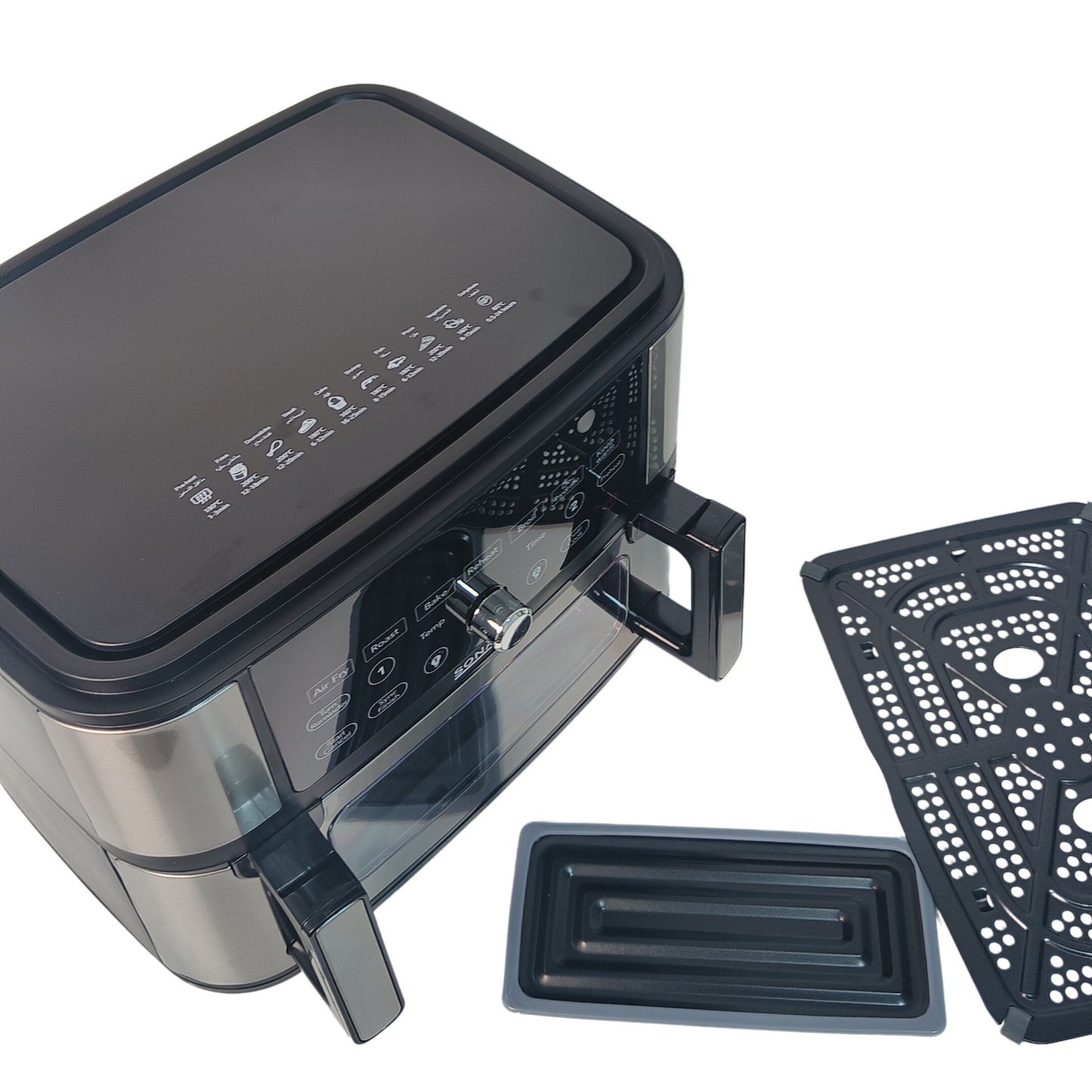 Sonashi Friteuse à Air Numérique Double Bac 10L 2600 W Digital multiprogrammes En inox SAF-110