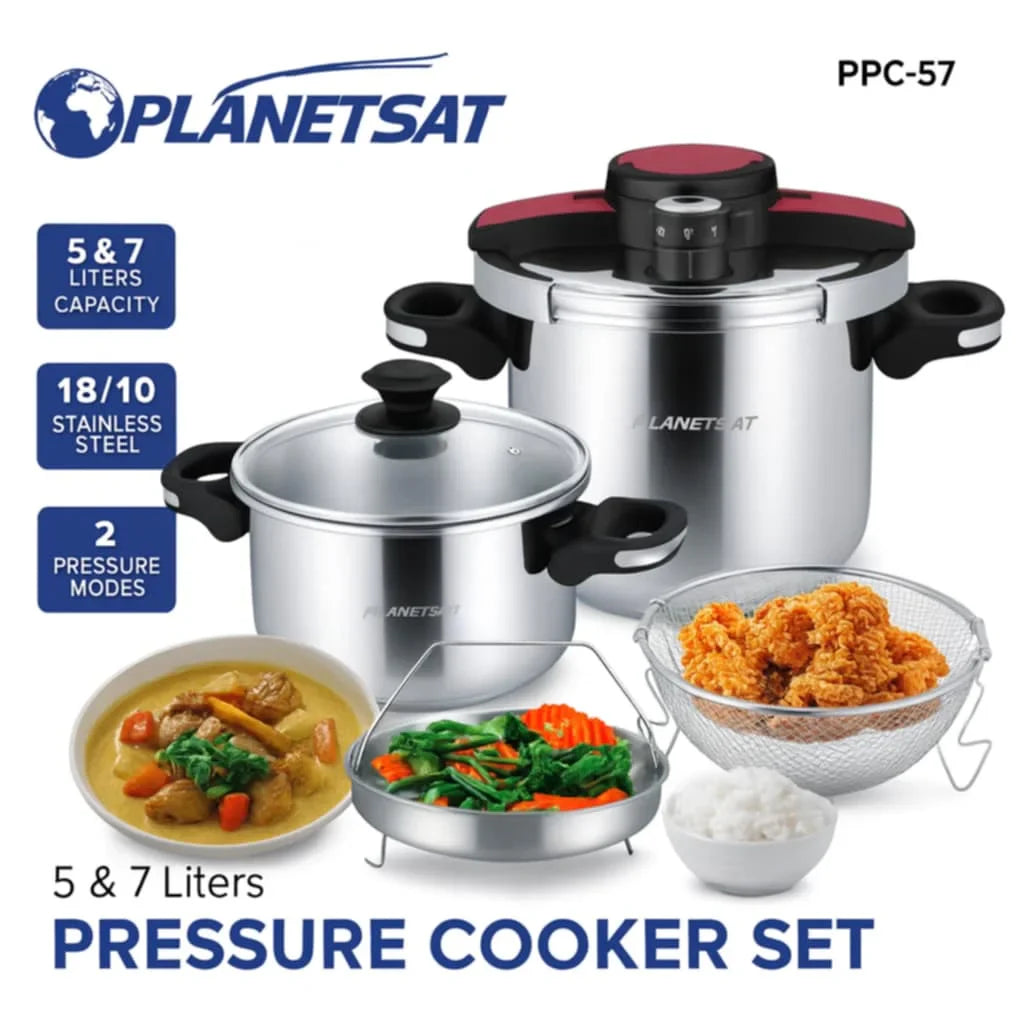 Cocotte 6 Pcs – 5 + 7 L – inox 18/10 PlanetSat PPC-57