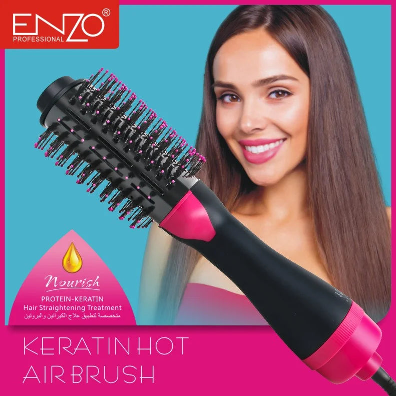 Brosse soufflante ENZO EN-4118 noir et rose