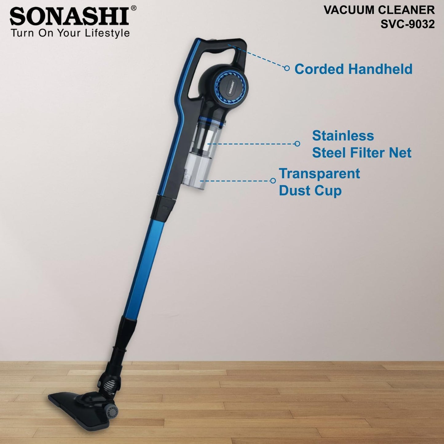 Aspirateur SONASHI Poussière Balai à Main 3 en 1 B