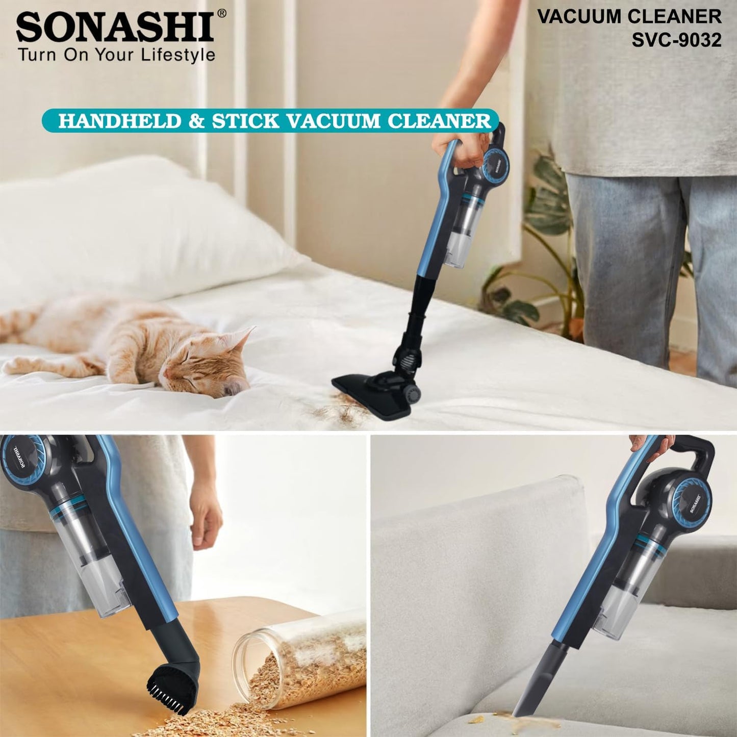 Aspirateur SONASHI Poussière Balai à Main 3 en 1 (Copie)