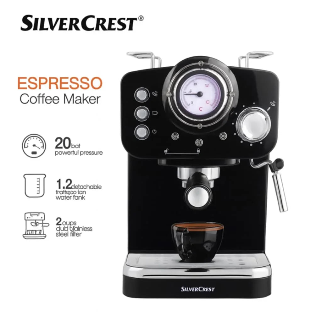 Machine a Café Expresso SilverCrest Café Poudre + cappuccino 20 Bars 1100W 1.2L SilverCrest CM5013-CB