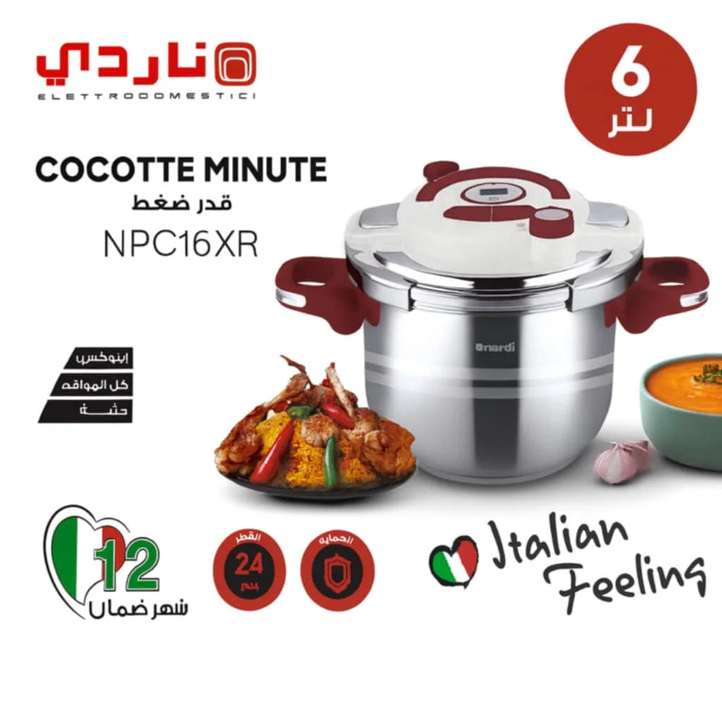 Cocotte 6L en inox 18/10 CLIPSO + MINUTEUR NARDI
