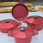 Batterie de cuisine 7 pcs granite haute qualité OMS Rouge