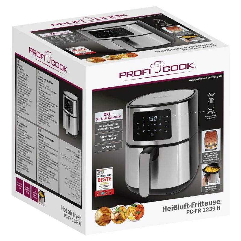 Friteuse À Air Chaud Avec Écran Tactile LED 5,5L 1400W PC-FR1239 H ProfiCook
