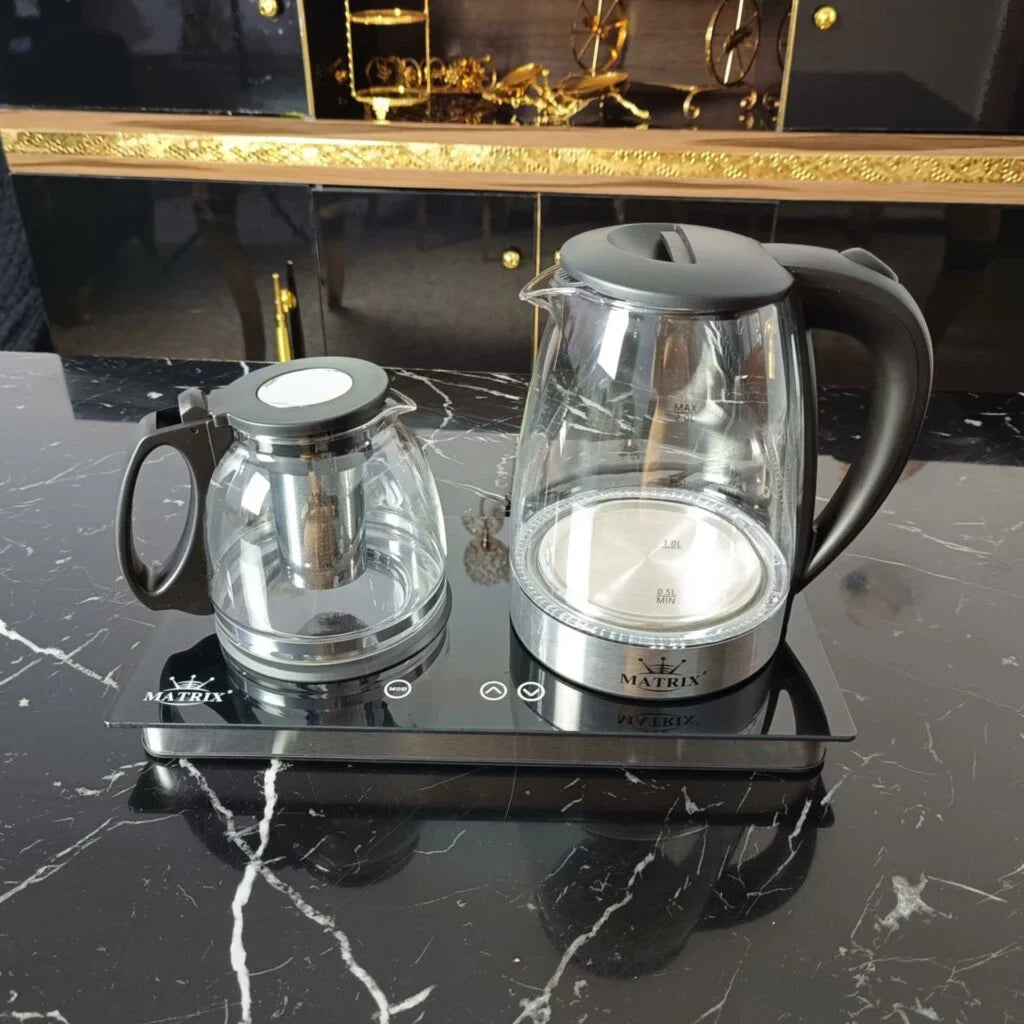 Bouilloire 2L + Théière en verre 1800 W Matrix MX-450