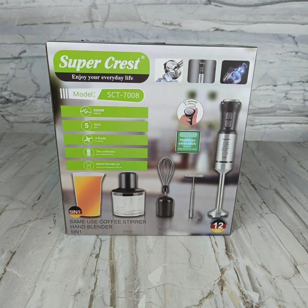 Bras Mixeur inox 5 en 1 – 3000W SuperCrest SCT-7008