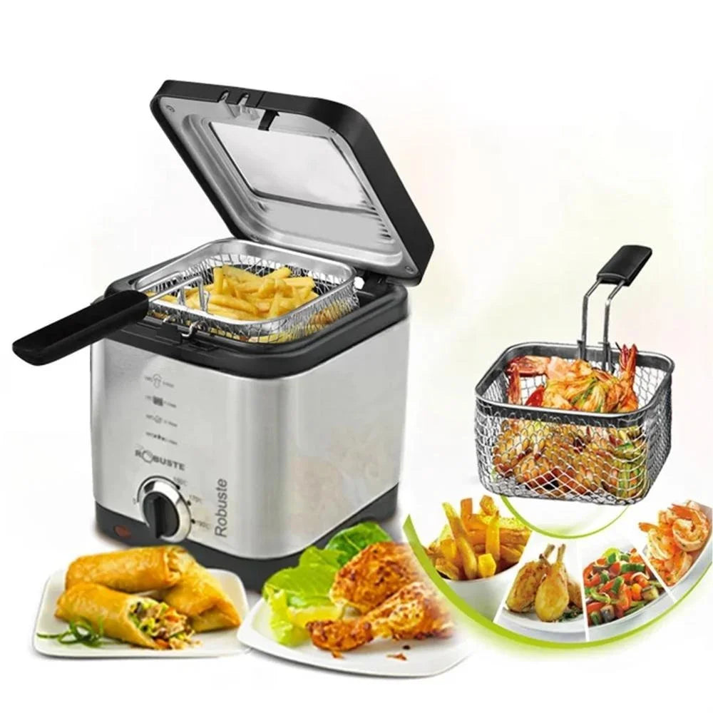 Friteuse inox Électrique 1.5L 900W Robuste DF-09