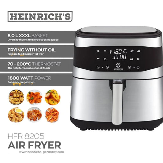 AirFryer inox 8L 1800W 200° Heinrich´s Germany HFR 8205