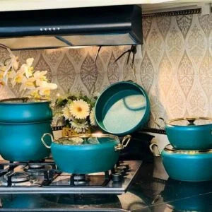 Batterie de cuisine Luxe Granite 11 pièces OMS Verte