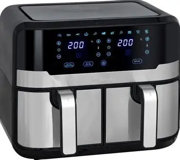 AirFryer inox Double BAC 9L ” 2 X 4.5L ” 2400W 200° Heinrich´s Germany HFR 8214